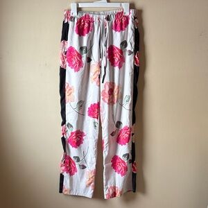 Victoria’s Secret Floral Print Sleep Pants with Pink and Black Accents